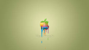 Apple標誌在橄欖背景上滴落彩虹油漆
