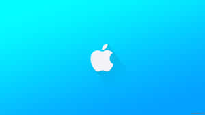 白色Apple標誌在藍色漸變背景上，帶長陰影