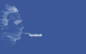 Facebook標誌，以文字藝術形成一個人的輪廓剪影。