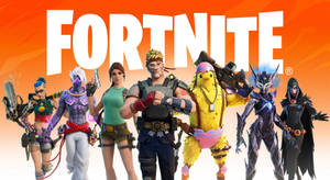 六個Fortnite遊戲角色穿著色彩繽紛的服裝，手持武器擺姿勢。