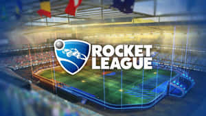 Rocket League體育場，帶有發光的藍色燈光和歡呼的人群。 — 午夜 壁紙