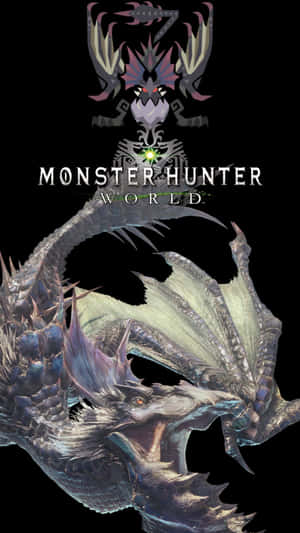 來自Monster Hunter World的兇猛巨龍，擁有發光的眼睛和尖刺鱗片。