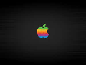 深色拉絲金屬背景上的彩虹Apple標誌
