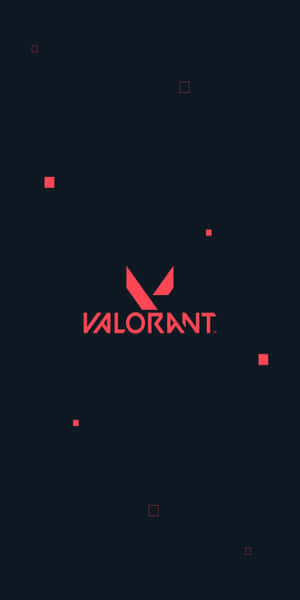 Valorant標誌與紅色方塊在深色背景上 — 18:9 壁紙