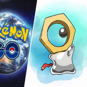 Pokémon GO 標誌與地球和耿鬼插圖並排。 — 插畫 壁紙