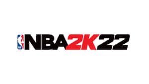 NBA 2K22 電子遊戲標誌，帶有紅黑文字和球員剪影