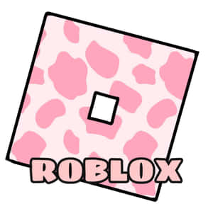 粉紅色牛紋 Roblox 標誌，帶有粗體外框文字同中央白色正方形。