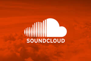 SoundCloud標誌搭配聲波設計，以橙色雲朵為背景。