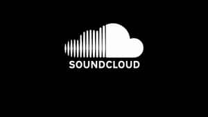 黑色背景上帶有聲波設計的SoundCloud標誌
