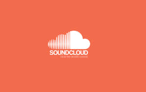 珊瑚色背景上的聲波設計SoundCloud標誌