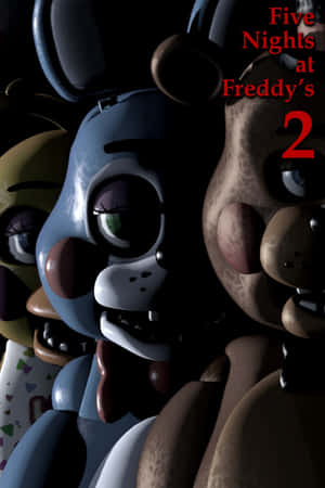黑暗環境中 Five Nights at Freddy's 2 的三個威脅性電子動畫角色。