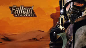 Fallout New Vegas角色在沙漠廢土中瞄準左輪手槍。