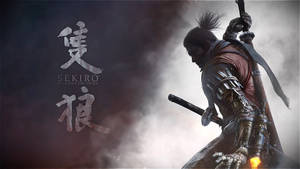 身穿精細盔甲的武士手持劍，遊戲標題《隻狼》可見。