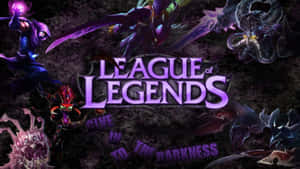 League of Legends 遊戲標題，周圍有黑暗奇幻角色。 — 4K 遊戲 壁紙