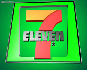 Seven eleven標誌，綠色背景上有紅色黃色數字七