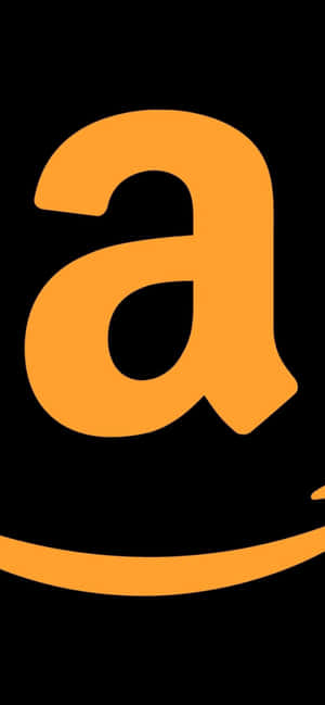 黑色背景上帶有橙色箭頭微笑的Amazon標誌。