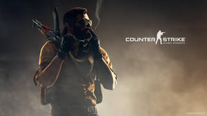 Counter-Strike 士兵在煙霧環境中手持步槍吸煙。