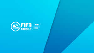 EA Sports FIFA Mobile官方授權產品標誌在藍色漸變背景上