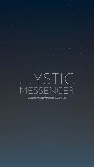 星空夜空，帶有白色文字寫著由 Ameri Lie 創作的 Mystic Messenger Zodiac Wallpaper。