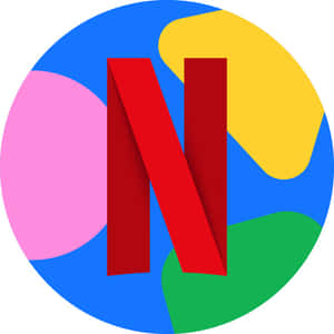 帶有彩色抽象背景的 Netflix 標誌