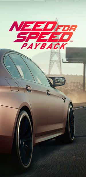 粉紅色跑車在沙漠公路上奔馳，帶有「Need for Speed Payback」標題。