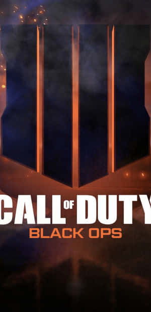 Call of Duty Black Ops 標誌，帶有發光的橙色線條和煙霧效果。 — 使命召喚黑色行動4 壁紙