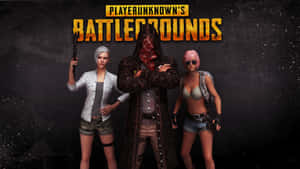 三個身穿戰鬥裝備的 PUBG 遊戲角色為宣傳圖片擺姿勢。