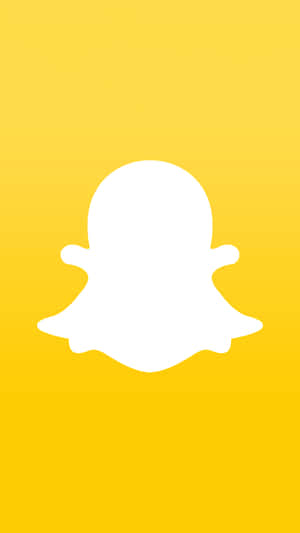 黃色漸變背景上的白色Snapchat鬼魂標誌