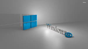 極簡灰色 3D 渲染房間中的 Windows 標誌和文字。 — 視窗 壁紙
