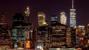 紐約市照亮摩天大樓的夜景。 — 夜景城市 壁紙