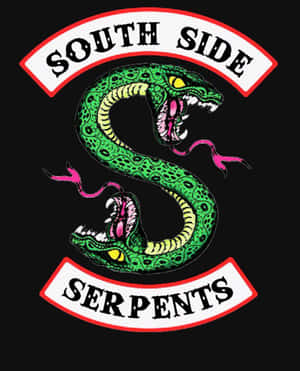 綠色蛇標誌，黑色背景上帶有 'South Side Serpents' 文字。