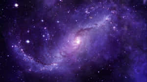 一個充滿明亮星星和宇宙塵埃的旋轉紫色星系。 — 淺紫色動態圖片 壁紙