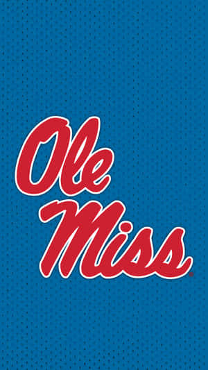 在藍色網眼布料背景上的 Ole Miss 運動標誌。 — 天空美學 壁紙