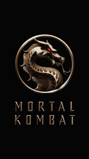 Mortal Kombat 龍標誌，黑色背景上帶有紅色眼睛。
