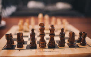 淺景深棋盤上的木製國際象棋棋子。 — 國際象棋 壁紙
