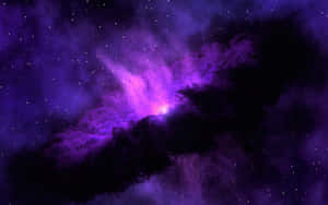 在深空中發光的紫色星雲，散佈著星星 — 唯美雲朵動態 壁紙