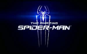 帶有發光藍色蜘蛛標誌的《The Amazing Spider-Man》電影標誌。 — 1280x800 壁紙