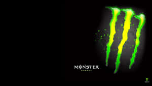 Monster Energy 標誌在深色背景上帶有發光的綠色爪子。 — 怪獸動圖 壁紙
