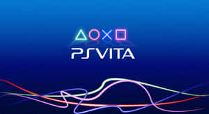 在藍色背景上帶有發光光軌的PS Vita標誌 — PlayStation GIF 壁紙