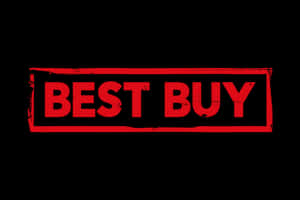 黑色背景上帶有磨損邊緣的紅色Best Buy標誌。
