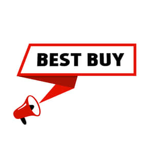 紅色擴音器，對話框內有「BEST BUY」文字。