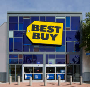 Best Buy零售店，玻璃外牆和黃色招牌