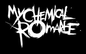 My Chemical Romance 樂隊標誌以白色塗鴉字體顯示在黑色背景上 — Cia標誌 壁紙