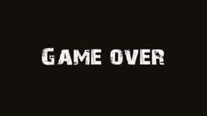 黑色背景上以磨損白色字體顯示的 game over 文字。 — 最黑暗地牢 壁紙