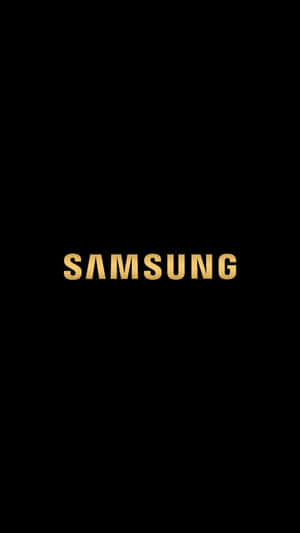 黑色背景上的金色 Samsung 標誌