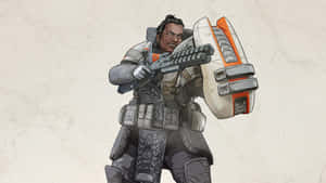 微笑的士兵身穿戰鬥裝備，手持武器和盾牌。 — Apex 英雄 壁紙