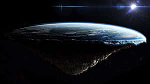 漂浮的地球，在明亮的太陽下，太空中可見大陸和海洋。