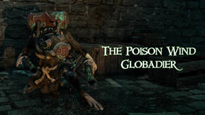 在黑暗石巷中的遊戲角色「The Poison Wind Globadier」。