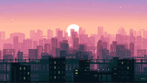 城市日落風景