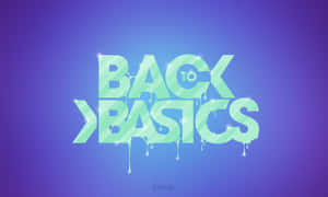 在紫色漸變背景上發光的綠色滴落文字，寫著 back to basics